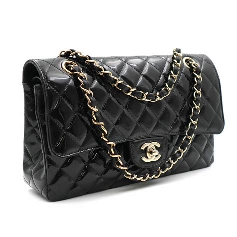 chanel flap bag patent leather|chanel bag leather types.